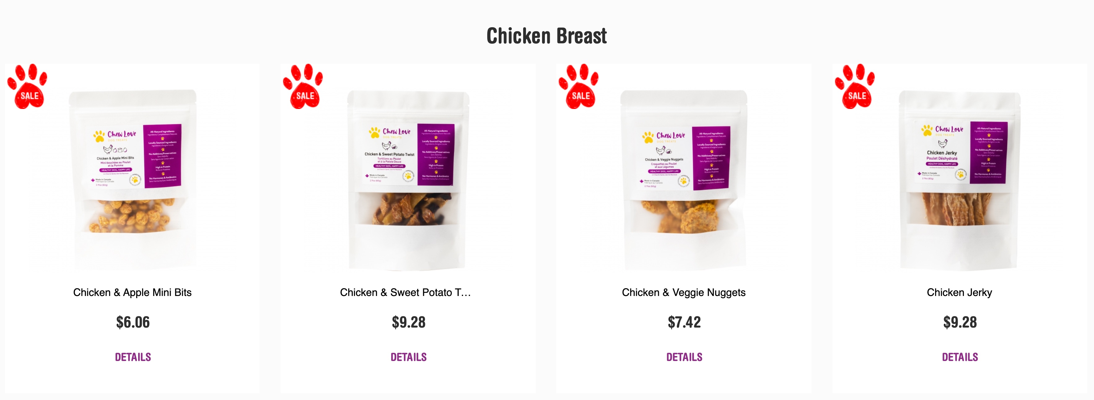 4 All-Natural Chicken Dog Treats