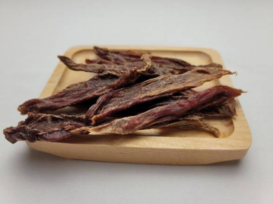 a duck jerky   front