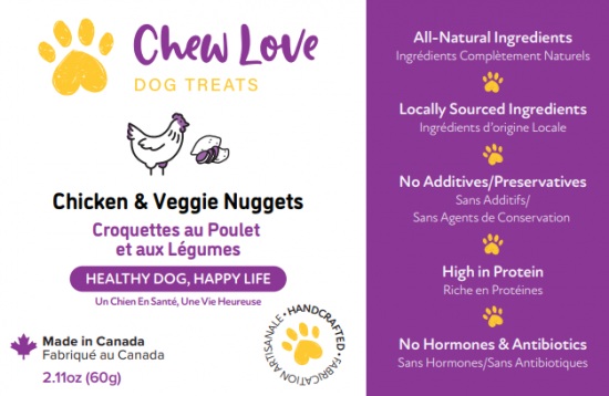 Chicken & Veggie Nuggets by Chew Love Dog Treats