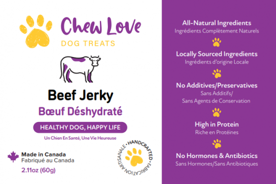 Beef Jerky Dog Treats Canada - Chew Love Dog Treats